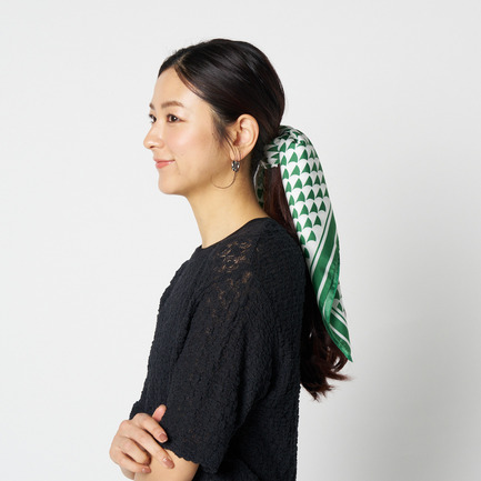 SILK SCARF A WAVE PRINT 詳細画像 グリーン 7