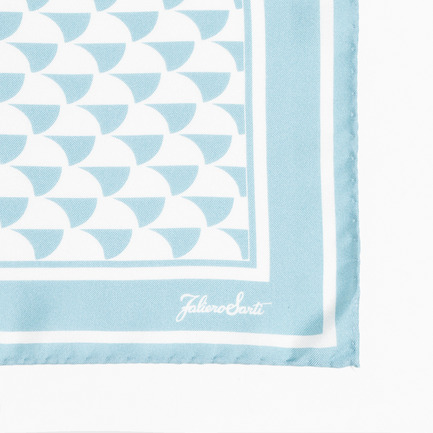 SILK SCARF A WAVE PRINT 詳細画像 スカイブルー 2