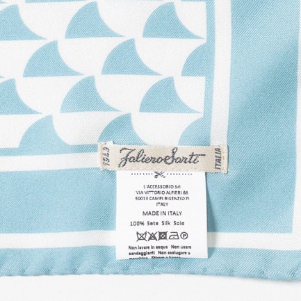 SILK SCARF A WAVE PRINT 詳細画像 スカイブルー 5