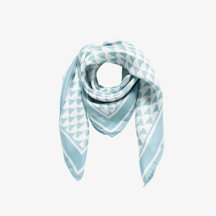 SILK SCARF A WAVE PRINT 詳細画像 スカイブルー 6