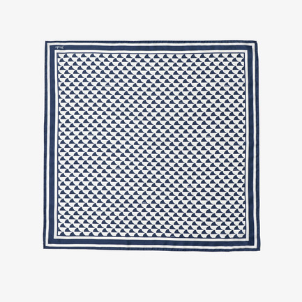 SILK SCARF A WAVE PRINT 詳細画像 ネイビー 1