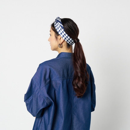 SILK SCARF A WAVE PRINT 詳細画像 ネイビー 12