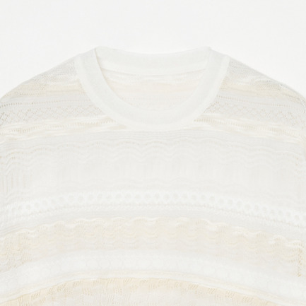 RANDOM BORDER LACE C/N 詳細画像 ホワイト 2