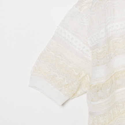 RANDOM BORDER LACE C/N 詳細画像 ホワイト 3