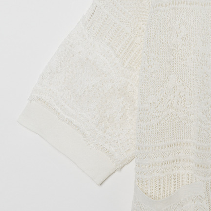 HALF SLEEVE  LACE CARDIGAN 詳細画像 アイボリー 4