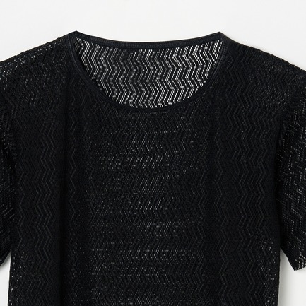 LOUNGE WAVE LACE TEE 詳細画像 ブラック 2