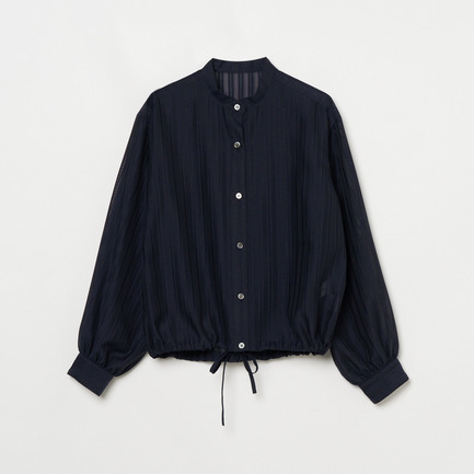 SHEER STRIPE DRAWSTRING SHIRT