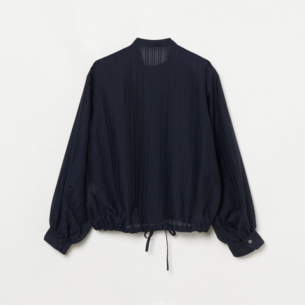 SHEER STRIPE DRAWSTRING SHIRT 詳細画像 ネイビー 1