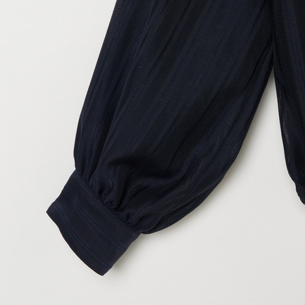 SHEER STRIPE DRAWSTRING SHIRT 詳細画像 ネイビー 3