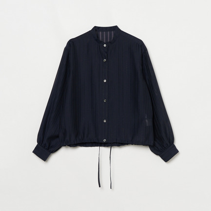 SHEER STRIPE DRAWSTRING SHIRT 詳細画像 ネイビー 7