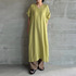 FAUX LINEN V NECK DRESS 詳細画像