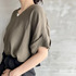FAUX LINEN V NECK DRESS 詳細画像