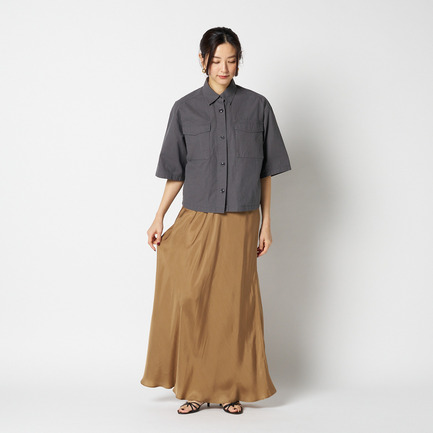 CUPRO MAXI FLARE SKIRT 詳細画像 キャメル 2