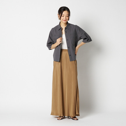 CUPRO MAXI FLARE SKIRT 詳細画像 キャメル 5
