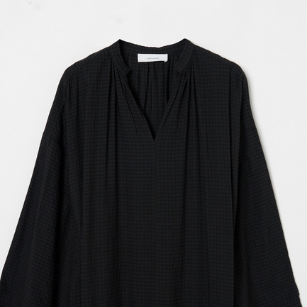 COTTON SHADOW CHECK DRESS 詳細画像 ブラック 2