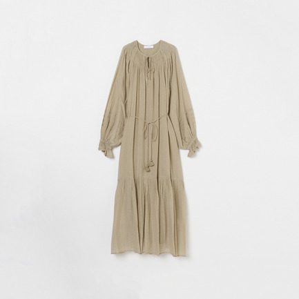 COTTON GAUZE GATHER DRESS