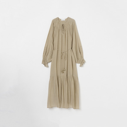 COTTON GAUZE GATHER DRESS 詳細画像 ベージュ 1