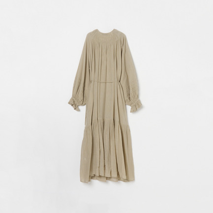 COTTON GAUZE GATHER DRESS 詳細画像 ベージュ 2