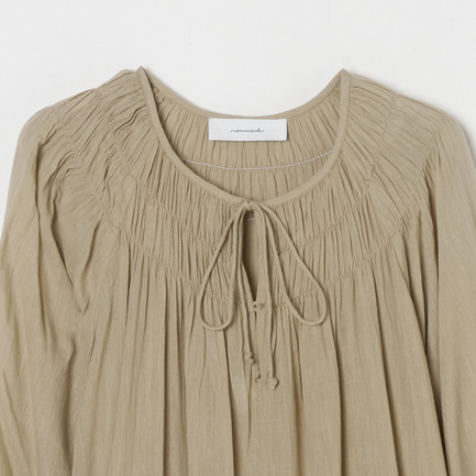 COTTON GAUZE GATHER DRESS 詳細画像 ベージュ 3