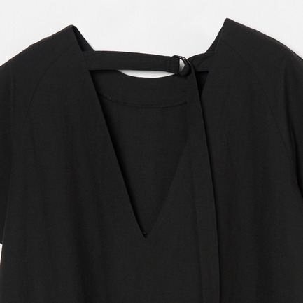 COTTON LINEN VBACK DRESS 詳細画像 ブラック 3