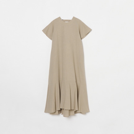 COTTON LINEN VBACK DRESS