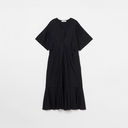 STRIPE STITCH V NECK DRESS