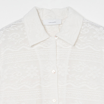 COTTON LACE BUTTON SHIRT 詳細画像 アイボリー 2