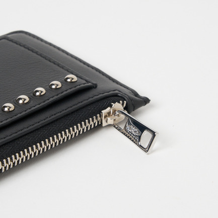 ZIP CARD HOLDER WITH STUDS BLK 詳細画像 ブラック 4