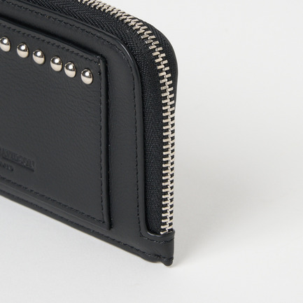 ZIP CARD HOLDER WITH STUDS BLK 詳細画像 ブラック 5