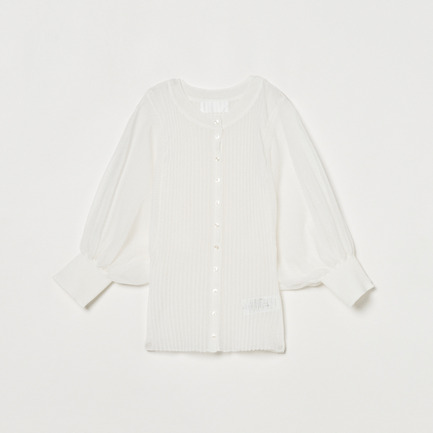 SHEER VOLUME SLEEVE CARDIGAN