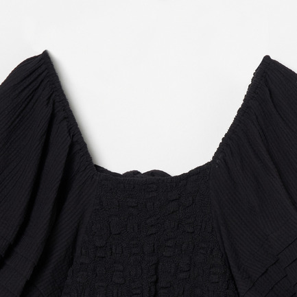 SMOCKING CHECK DRESS 詳細画像 ブラック 2