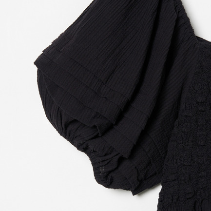 SMOCKING CHECK DRESS 詳細画像 ブラック 3