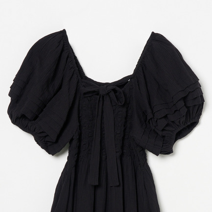 SMOCKING CHECK DRESS 詳細画像 ブラック 5