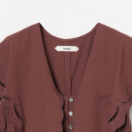 CUTWORK LACE EMBROIDERY A/O 詳細画像 ブラウン 2