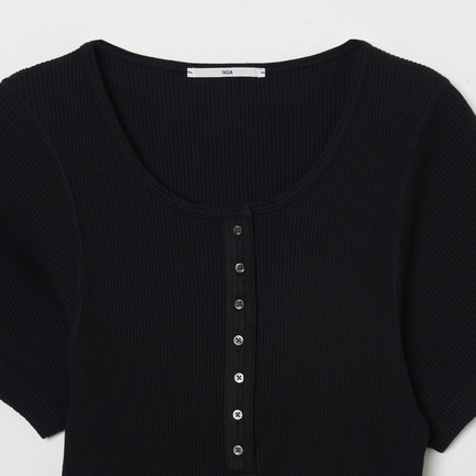 Superior Pima Cotton HENRY SHORT SLEEVE 詳細画像 ブラック 3
