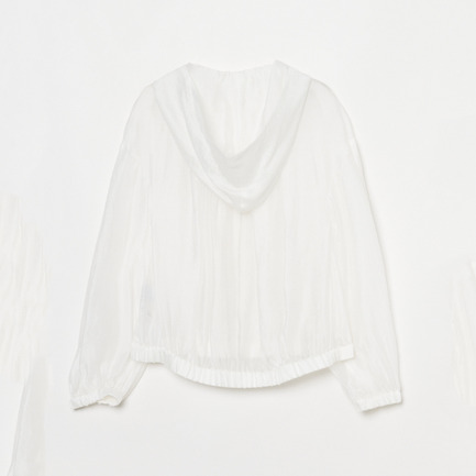 Shiny shirt zip up hoody 詳細画像 オフホワイト 1