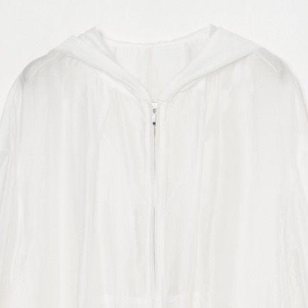 Shiny shirt zip up hoody 詳細画像 オフホワイト 2