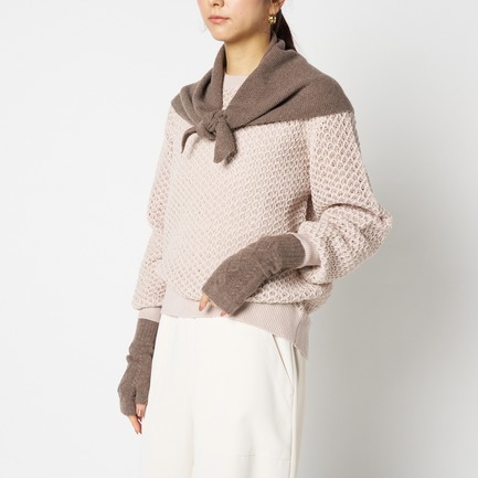 ARAN WRIST WARMER 詳細画像 ブラウン 2