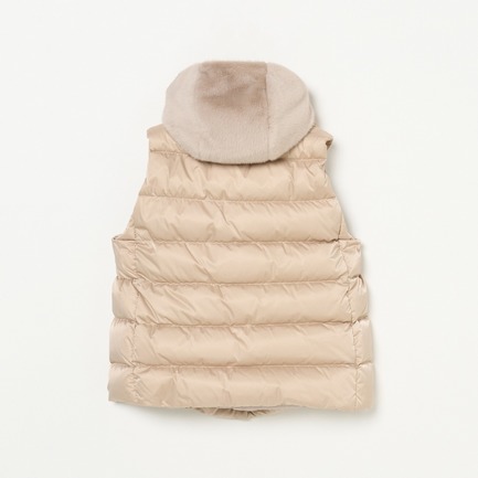 SATIN+ECO FUR  HOODED VEST 詳細画像 ベージュ 1