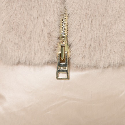 SATIN+ECO FUR  HOODED VEST 詳細画像 ベージュ 6