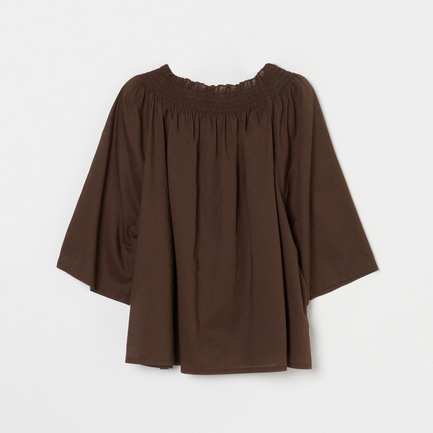 COTTONLAWN SHIRRING BLOUSE 詳細画像 ダークブラウン 1