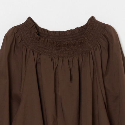 COTTONLAWN SHIRRING BLOUSE 詳細画像 ダークブラウン 2