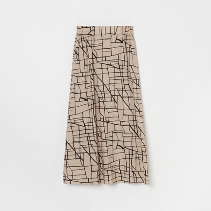 COTTONLAWN PRINT FLARE SKIRT