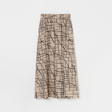 COTTONLAWN PRINT FLARE SKIRT 詳細画像 ベージュ 1