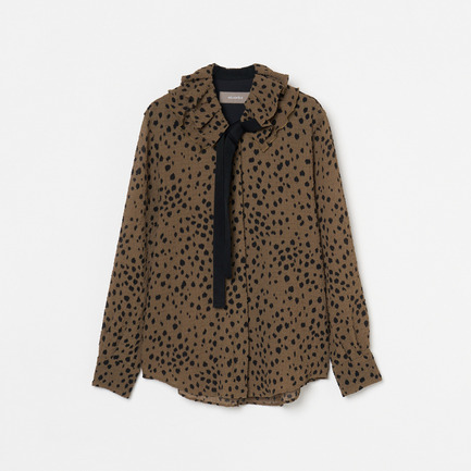 DOT PRINT FRILL COLLAR  BLOUSE