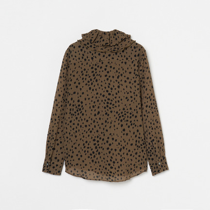 DOT PRINT FRILL COLLAR  BLOUSE 詳細画像 オリーブ 2
