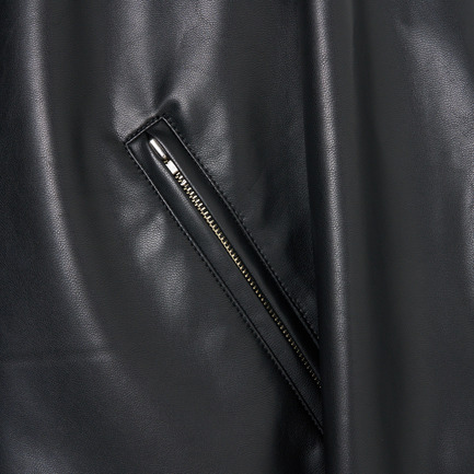 SYNTHETIC LEATHER RIDERS JACKET 詳細画像 ブラック 7
