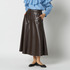 SYNTHETIC LEATHER FLARE SKIRT 詳細画像