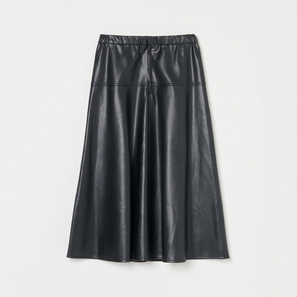 SYNTHETIC LEATHER FLARE SKIRT 詳細画像 ブラック 1