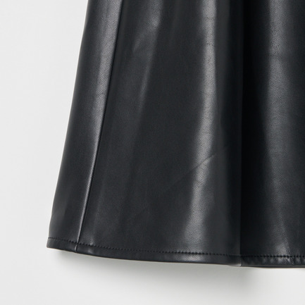 SYNTHETIC LEATHER FLARE SKIRT 詳細画像 ブラック 5